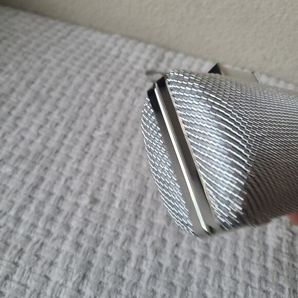 Jessica Mcclintock Clutch Crossbody Platinum Silver Beaded Bag - Picture 3 of 9